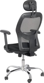 Scaun ergonomic OFF 989 negru, brațe reglabile și suport lombar