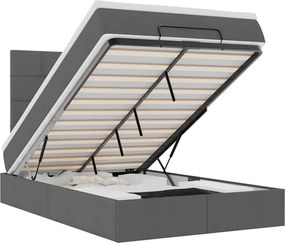vidaXL Cadru pat otoman cu saltea țesătură gri închis 120x200 cm