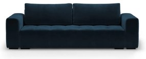Canapea extensibila din catifea Milo Casa Luca, albastru închis