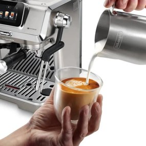 Mașină de espresso DeLonghi EC9455.M La Specialista Touch, 1450 W, 19 bari, 1,7 l, 4 viteze, 5 niveluri de spumare, 15 setări de măcinare, preparare la rece, adaptor pentru boabe, ecran tactil, oțel inoxidabil