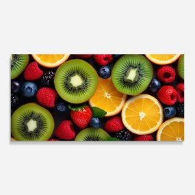 Panou Sticla Bucatarie, 60x150cm, Protectie aragaz, Antistropi, Termorezistent, Alimente, Fructe, Kiwi Fruit Mix