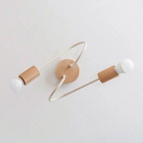 Lustru aplicat OXFORD 2xE27/15W/230V lemn de pin/crem