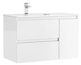 MOBILIER DAILY 90X46X56.5 ALB LUCIOS, 2 SERTARE+1 USA,CU LAVOAR Alb lucios