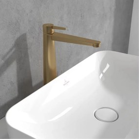 Baterie lavoar inalta Villeroy&Boch Conum monocomanda auriu periat cu ventil Push-Open