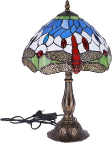 Lampa de masa Tiffany Blu h 45 cm, abajur 30 cm