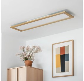 Plafonieră LED dimabilă Brilagi SLIMFRAME WOOD LED/58W/230V 124x34 cm + telecomandă