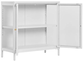 Vitrină Dalby, 2 uși, oțel, alb 80x35x80 cm