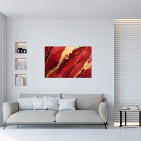 Tablou - Marmură roșu-auriu (90x60 cm)