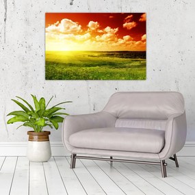 Tablou cu luncă cu soarele strălucitor (90x60 cm)