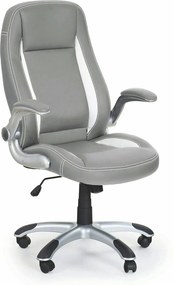 Scaun gaming SATURN, gri, piele ecologica perforata, 67x65x112/120 cm