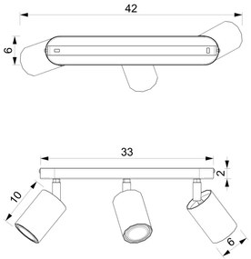 Spot BELLO 3xGU10/8W/230V negru