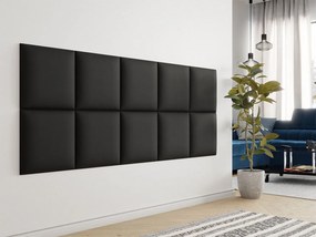 Panou de perete tapițat Pazara 42x42 (piele ecologică soft 011 (Negru). Promo -12%. 1054178