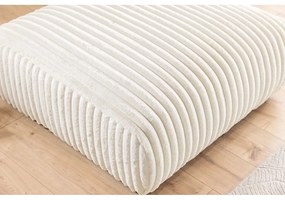 Taburet crem cu tapițerie din catifea reiată Justin – Ropez