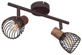 Aplica de perete / tavan cu 2 spoturi design industrial Isabelle ruginiu