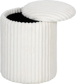 HOMCOM Taburet de depozitare cu capac reversibil, taburet modern din cord pentru living și dormitor, Alb | Aosom Romania