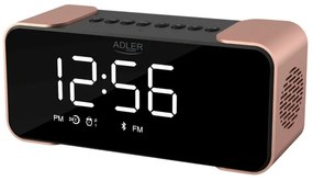 Radio cu ceas Adler AD 1190 Copper, Bluetooth, AUX, USB, SD card, LCD display, 2600 mAh, Cupru/Negru