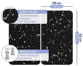 Set 2 protecții din sticlă pentru aragaz Wenko Universal, negru