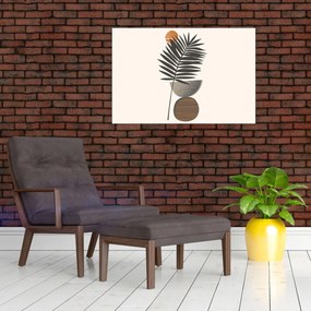 Tablou - Abstracție cu frunze de palmier (90x60 cm)