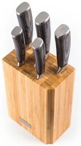 Set de cuțite G21 Gourmet Stone 5 bucăți + bloc debambus