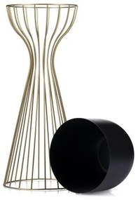 Ghiveci metalic de flori LOFT 56x20 cm auriu/negru