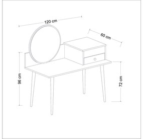 Masă de toaletă Angelio (antracit + Nuc) . 1101365