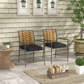 Outsunny scaune de grădină, scaune de exterior și terasă, rezistente la intemperii, design modern, 57x58x87 cm | Aosom Romania