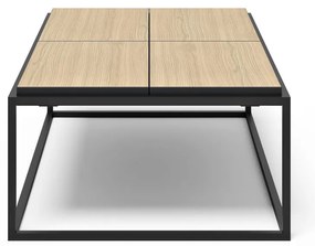 Măsuță de cafea negru-natural cu blat cu aspect de lemn de stejar 75x120 cm Douro – TemaHome