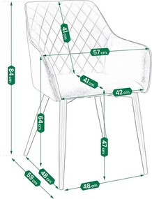 Scaun tapițat din catifea verde, APIS, cu picioare metalice – design modern, confortabil, brand Jumi