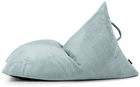 Fotoliu puf pentru copii verde mentă cu tapițerie din catifea reiată Razzy – SLOWDOWN