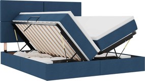 vidaXL Pat cu storage albastru 200 x 200 cm Piele artificială