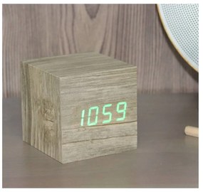 Ceas deșteptător digital Wooden Cube Click – Gingko