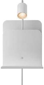 Nordlux - Aplica de perete ROOMI cu poliță și USB 1xGU10/8W/230V albă