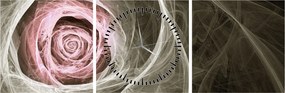 Tablou - Abstract trandafir roz deschis roz (cu ceas) (90x30 cm)