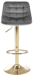 Scaun de bar H120 velvet gri/gold
