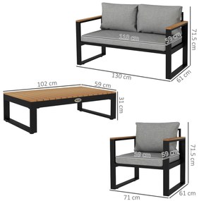 Outsunny Set din 4 piese de mobilier pentru gradina cu canapea pe | Aosom Romania