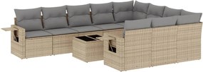 vidaXL Set canapele de grădină cu perne, 11 piese, bej, poliratan