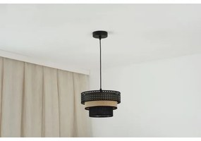 Brilagi - Lustr DAKOTA LUNETA 1xE27/15W/230V pr. 25 cm negru/ratan