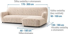 Gaico Huse bielastice BRILLANTE bej canapea cu otoman dreapta (l. 170 - 300 cm)