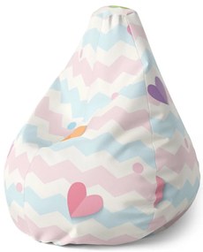 Sac de șezut Pear inimioare colorate - pentru copii, colorat