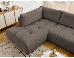 Colțar taupe extensibil/cu spațiu de depozitare (cu colț pe partea stângă/în formă de "U") Fuji – Bobochic Paris