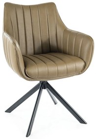 Set masa extensibila Infinity Ceramic alb/maro - L160-240 cm + 5 scaune Azalia piele olive