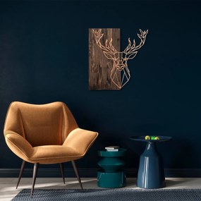 Accesoriu decorativ de perete din lemn Deer1 - Copper