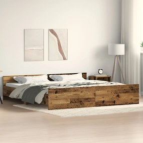 vidaXL Cadru de pat, lemn vechi, 200x200 cm, lemn prelucrat
