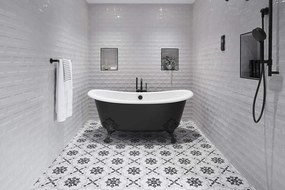 Baterie de podea negru, design elegant și modern – Perfectă pentru un interior contemporan.