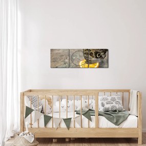 Tablou cu fluturi (cu ceas) (90x30 cm)