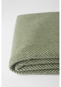 Pled din amestec de bumbac Euromant Skyline, 140 x 180 cm, verde