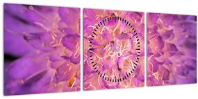 Tablou detailat cu floare (cu ceas) (90x30 cm)