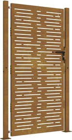 vidaXL Poartă de grădină 100x175 cm, oțel Corten, design pătrat