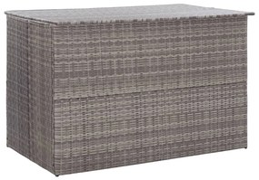 46467 vidaXL Ladă de depozitare de grădină, gri, 150x100x100 cm, poliratan