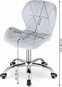 Set pentru birou ZARIMO masa 80x40 cm, alb + fotoliu AVOLA VELVET, gri deschis